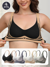4PCS Wireless Push Up Bras Set Comfort Fit