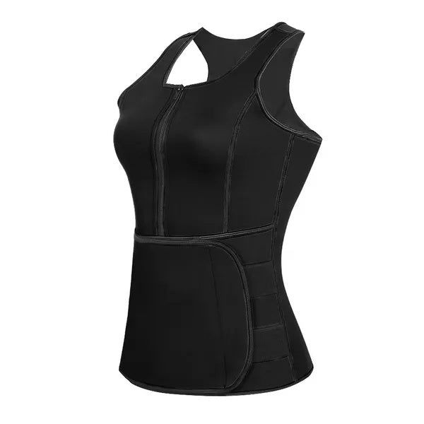 Adjustable Waist Trainer Vest with Zipper and Velcro