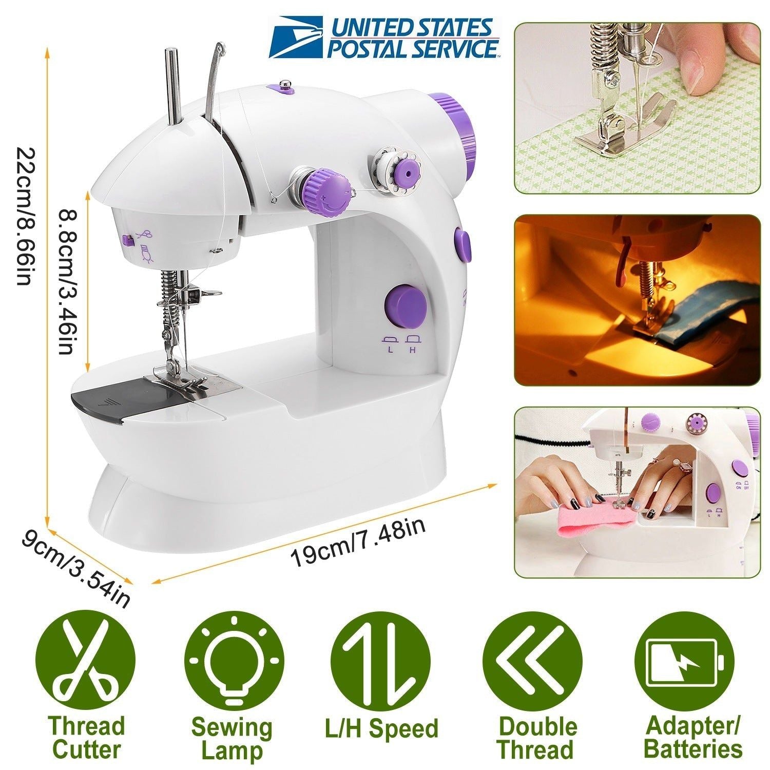 Portable Electric Sewing Machine with LED and Foot Control