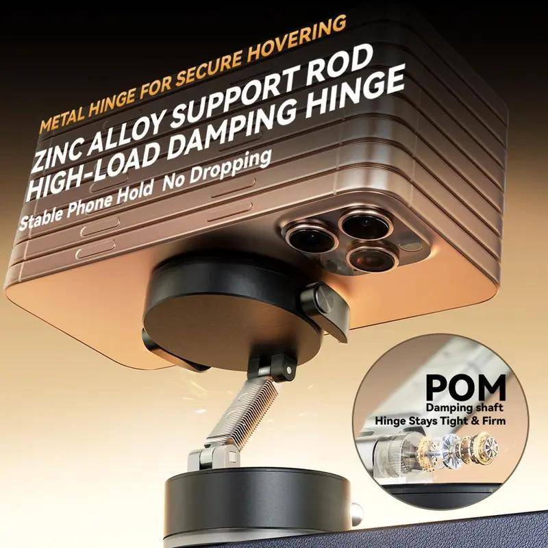 Magnetic Car Phone Holder with Vacuum Suction and Rotation