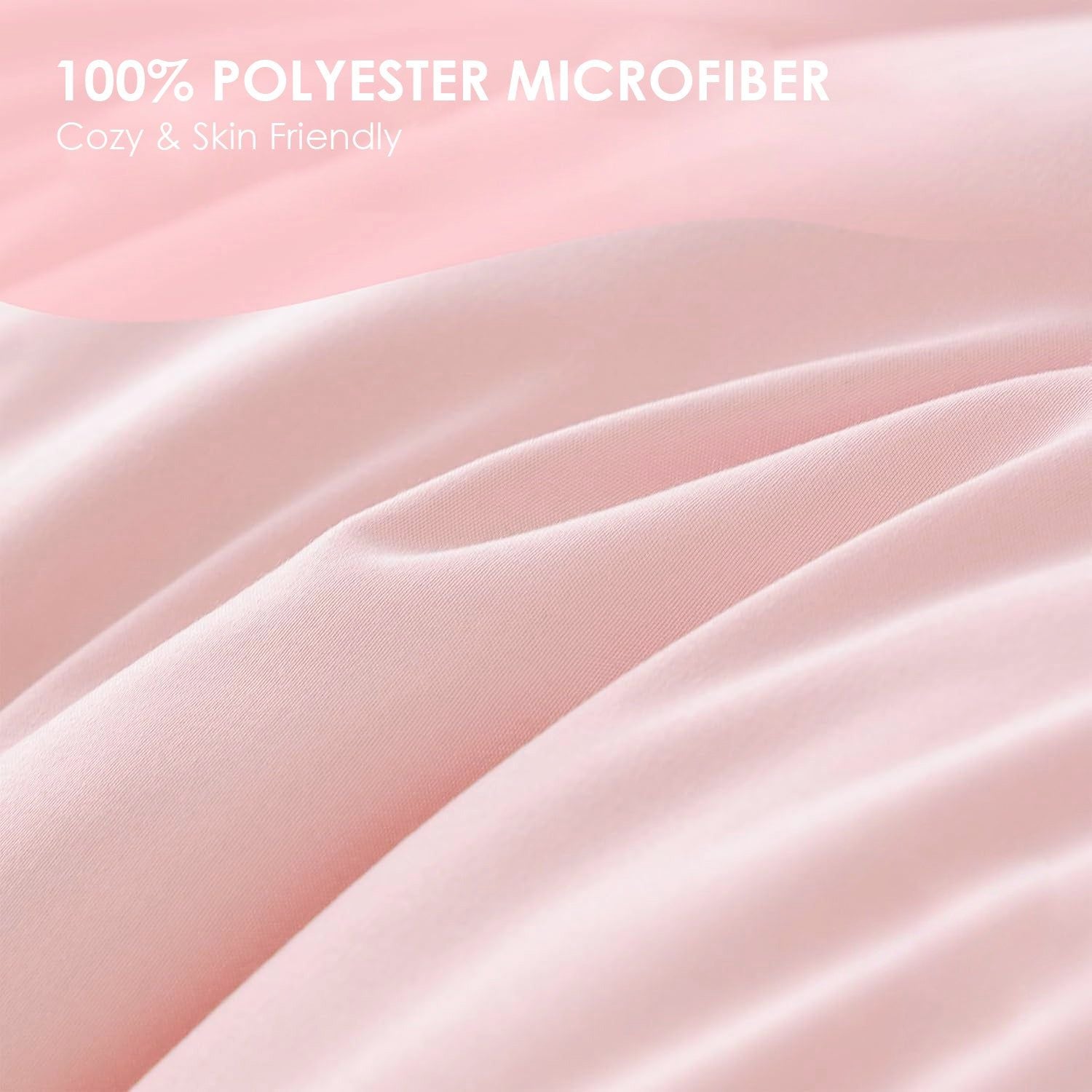 Extra Large Duvet Covers Set in White and Pink