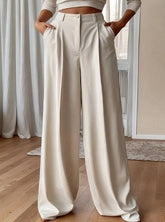 Womens Plus Size High Waist Straight Leg Pants Elegant Fit