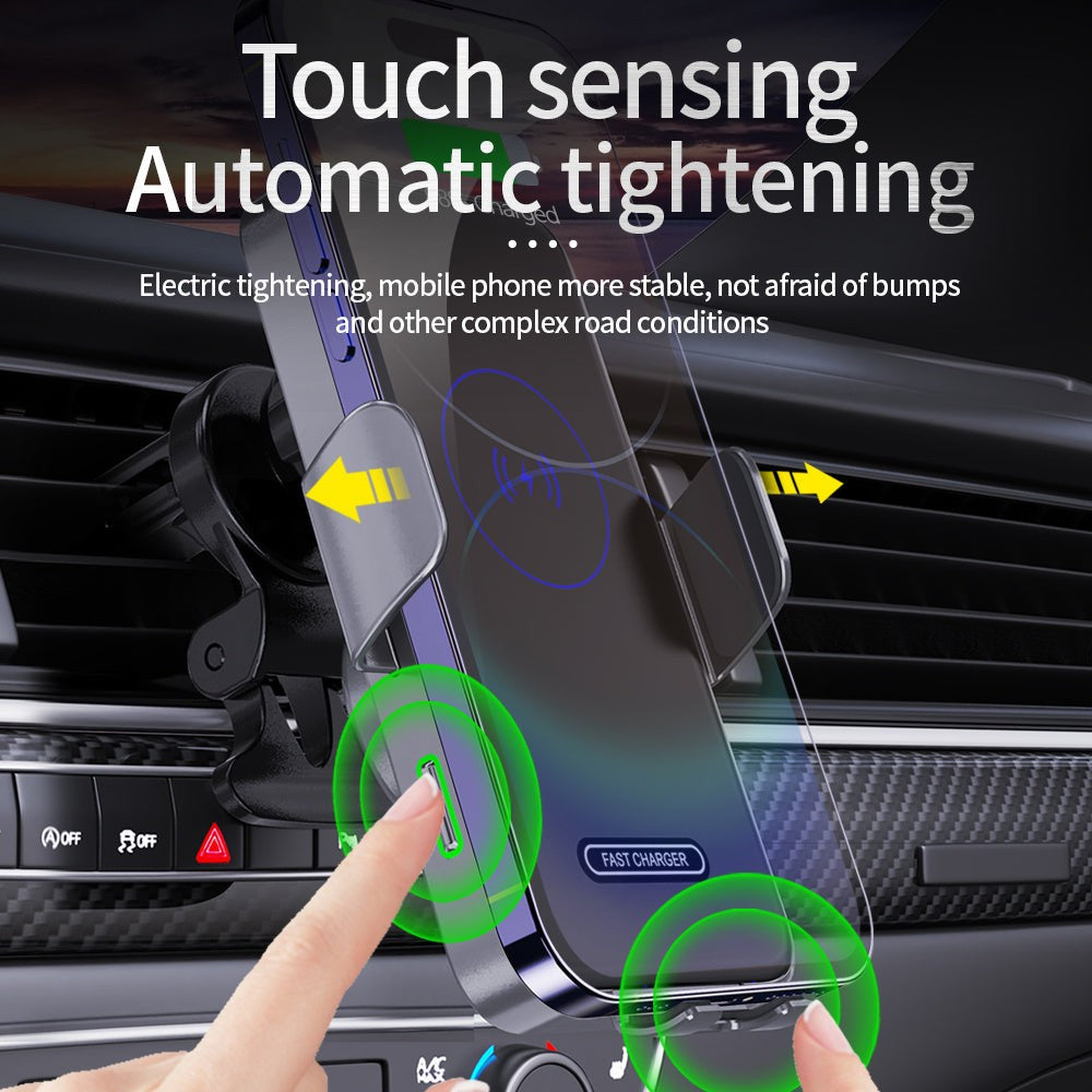 Wireless Car Charger 15W Fast Charging Auto Clamp Mount