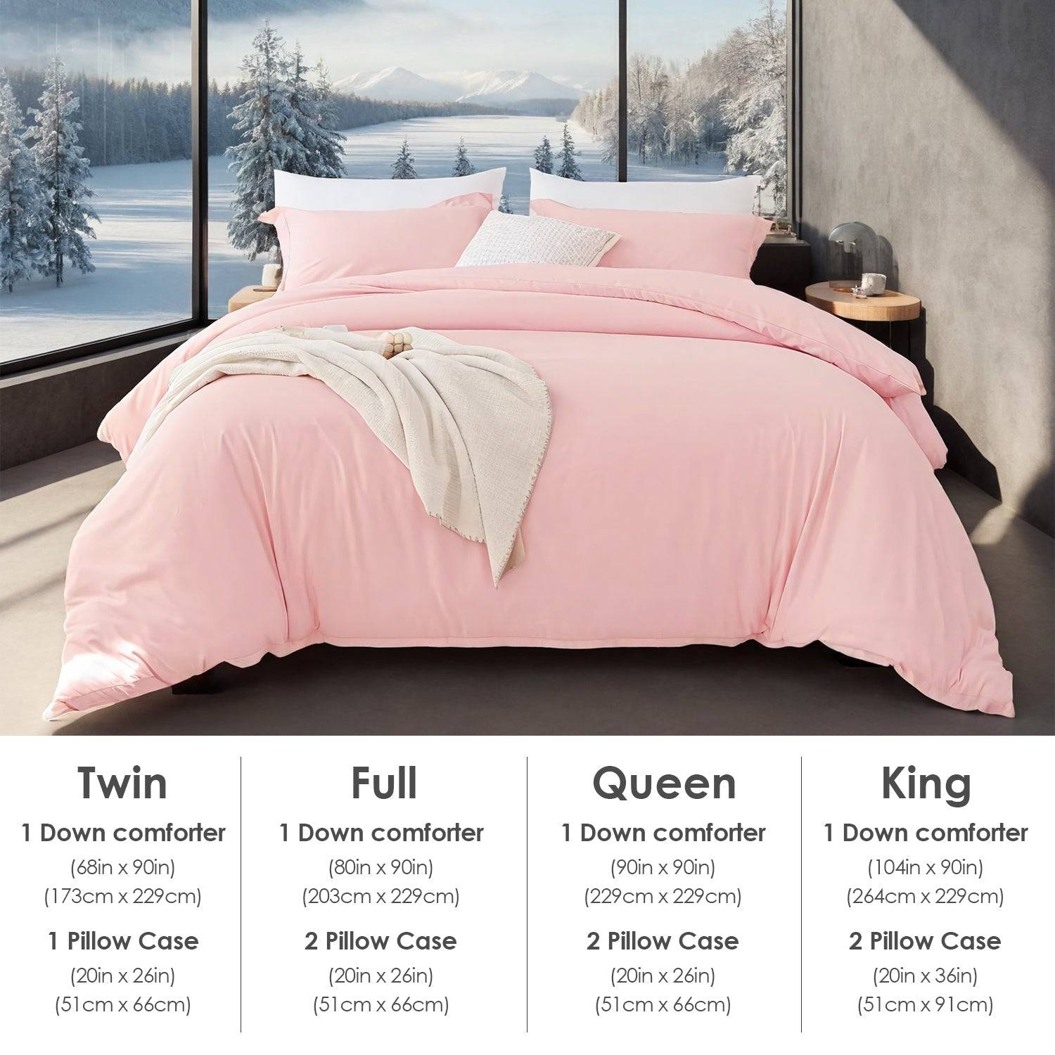 Extra Large Duvet Covers Set in White and Pink
