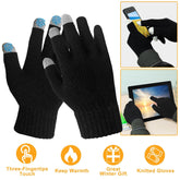 Unisex Touch Screen Gloves Warm Winter Knitted Design