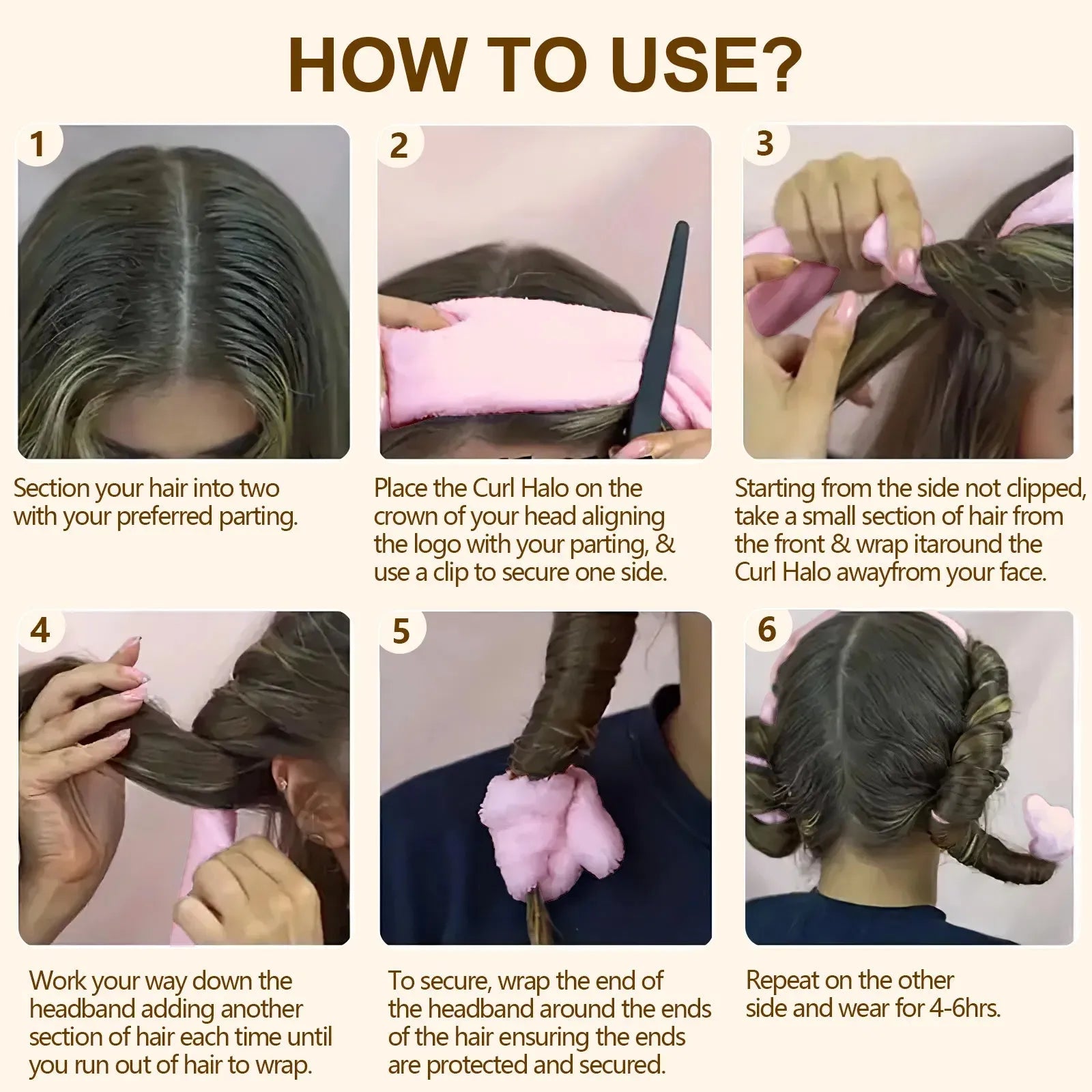 Pink Heatless Hair Curler for Overnight Waves