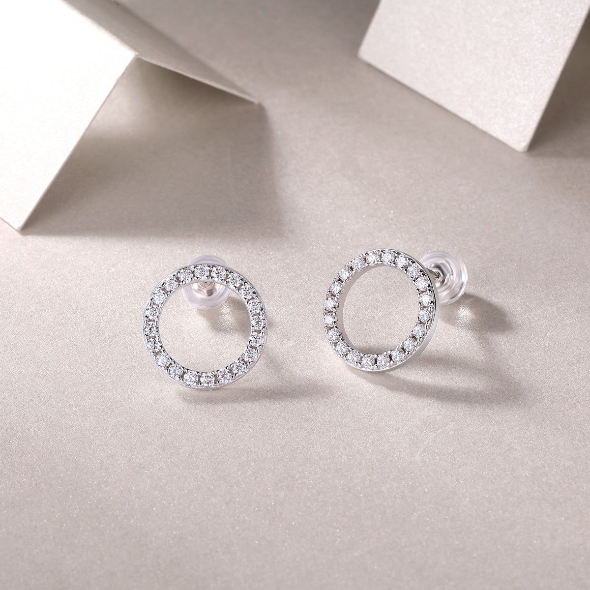 S925 Silver Moissanite Earrings Elegant Stud Design