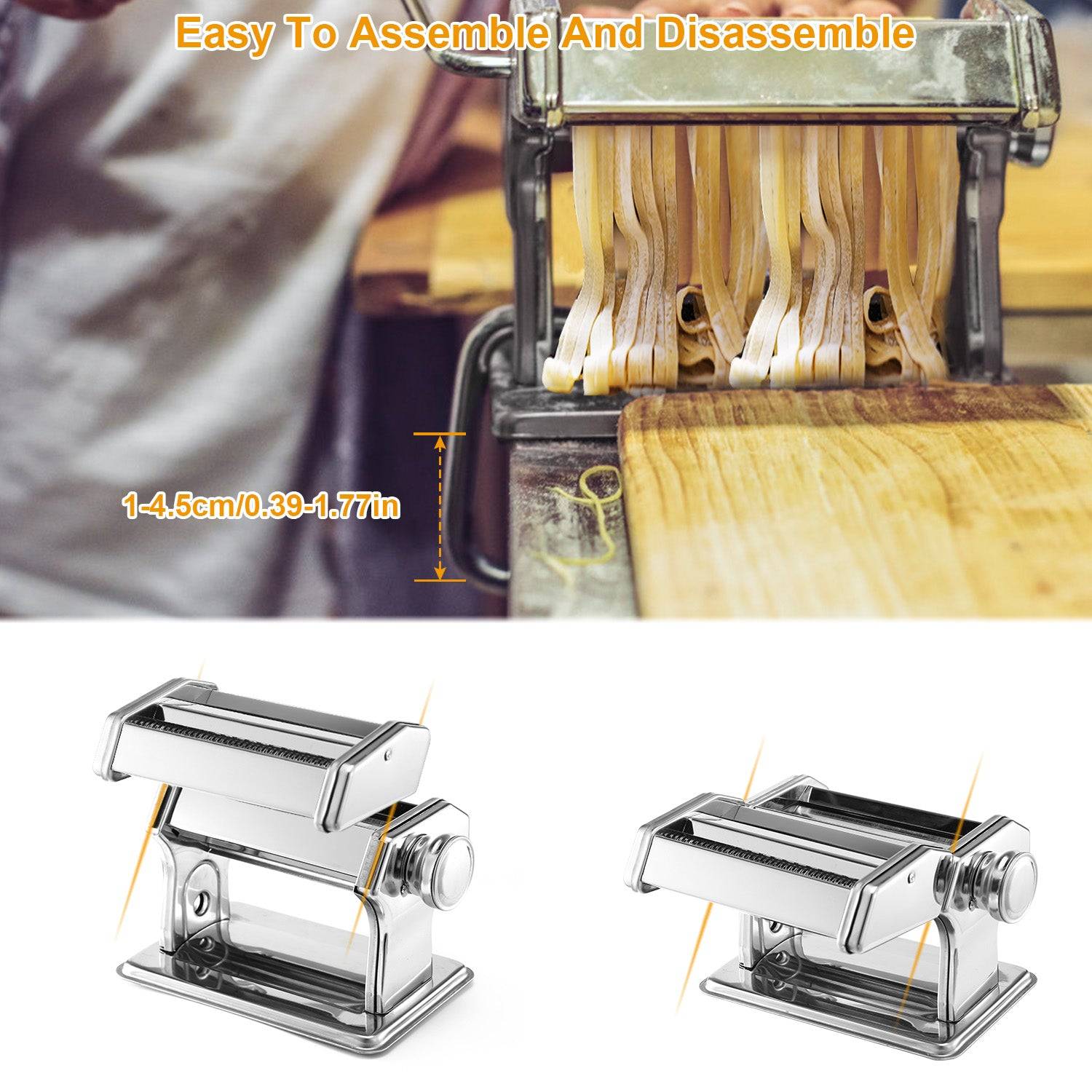 Stainless Steel Pasta Maker Adjustable Settings