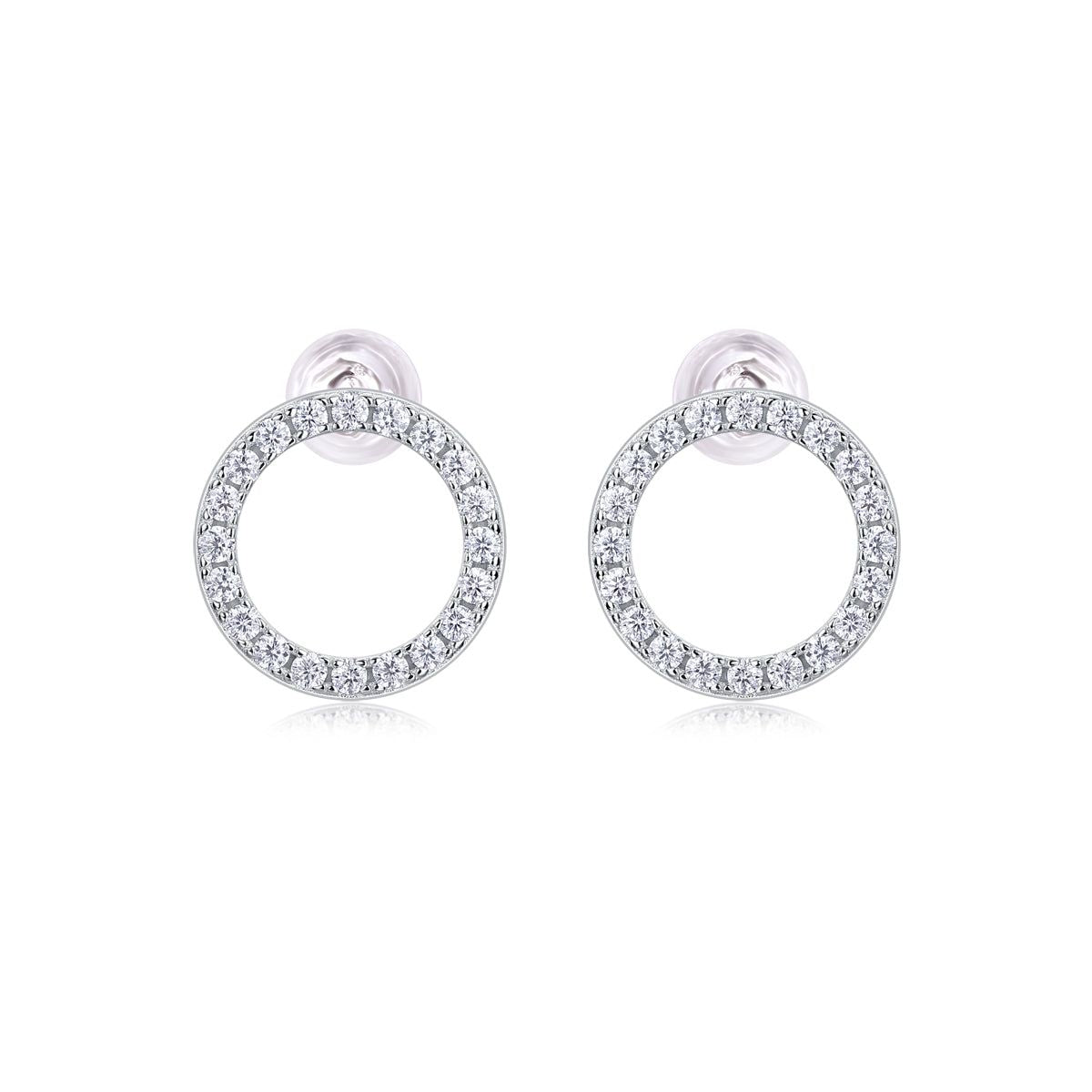 S925 Silver Moissanite Earrings Elegant Stud Design