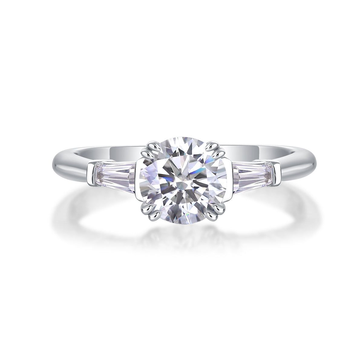 1 Carat Moissanite Wedding Ring in S925 Sterling Silver