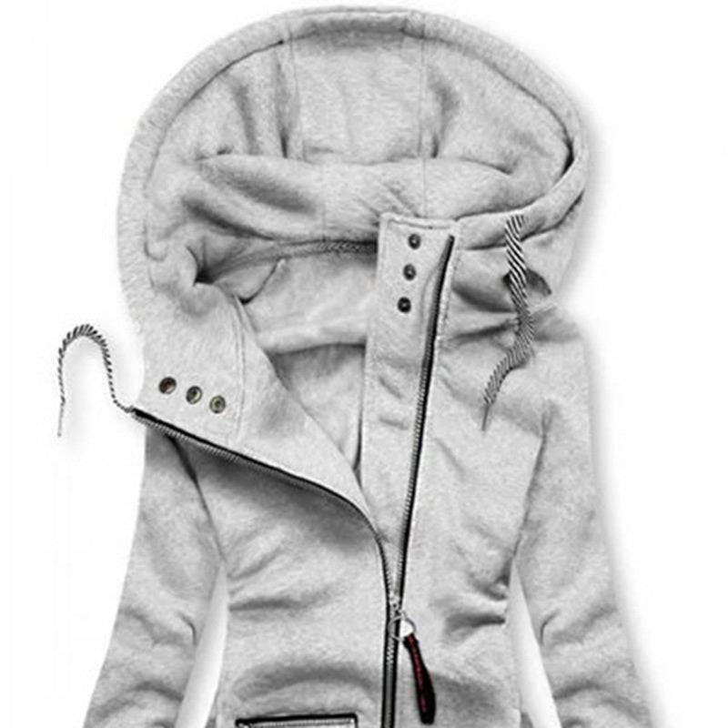 Slim Fit Hooded Jacket with Zip Front and Drawstring Waist