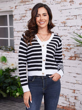 Women Striped Cardigan Sweater