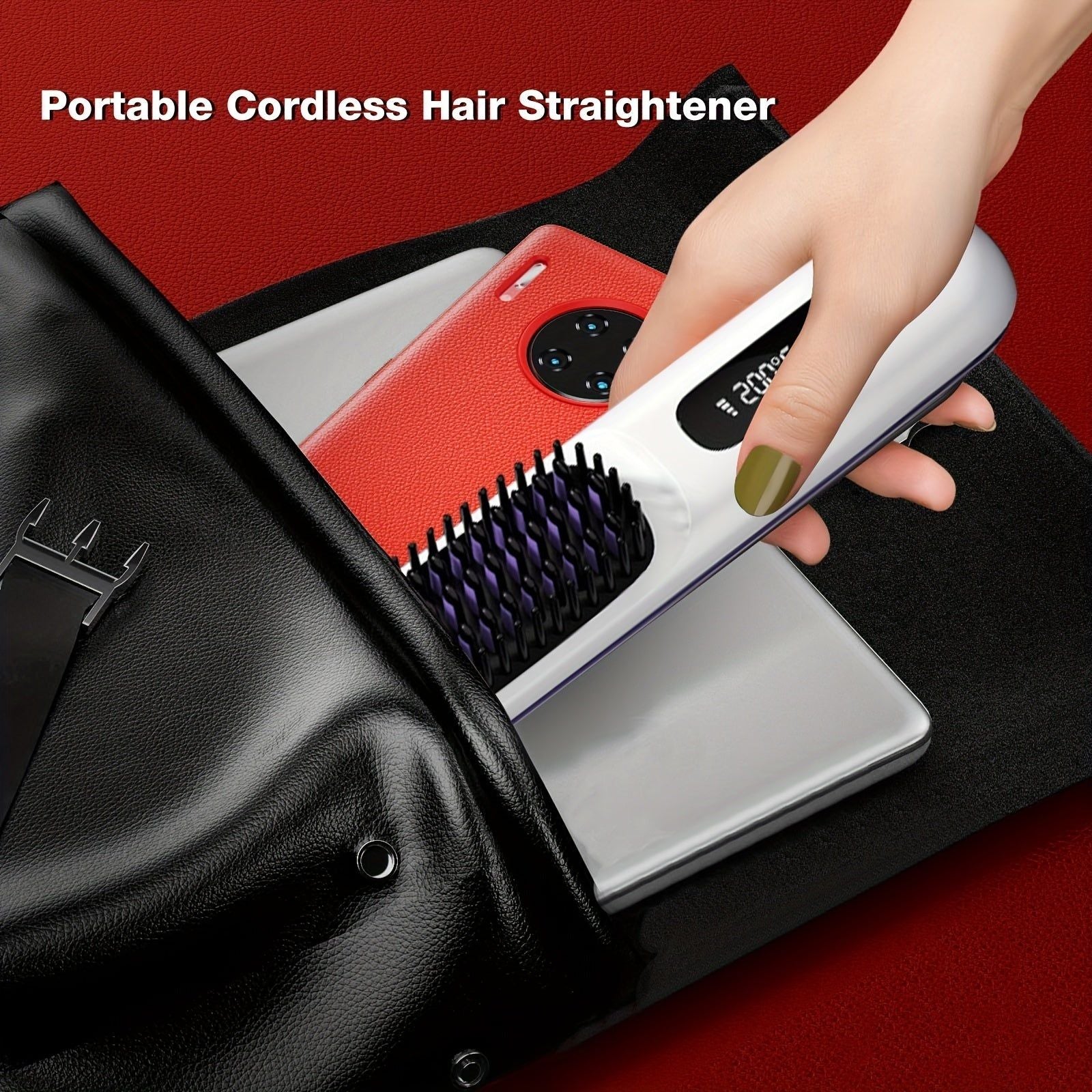 Cordless Ionic Hair Brush with LED Temperature Control