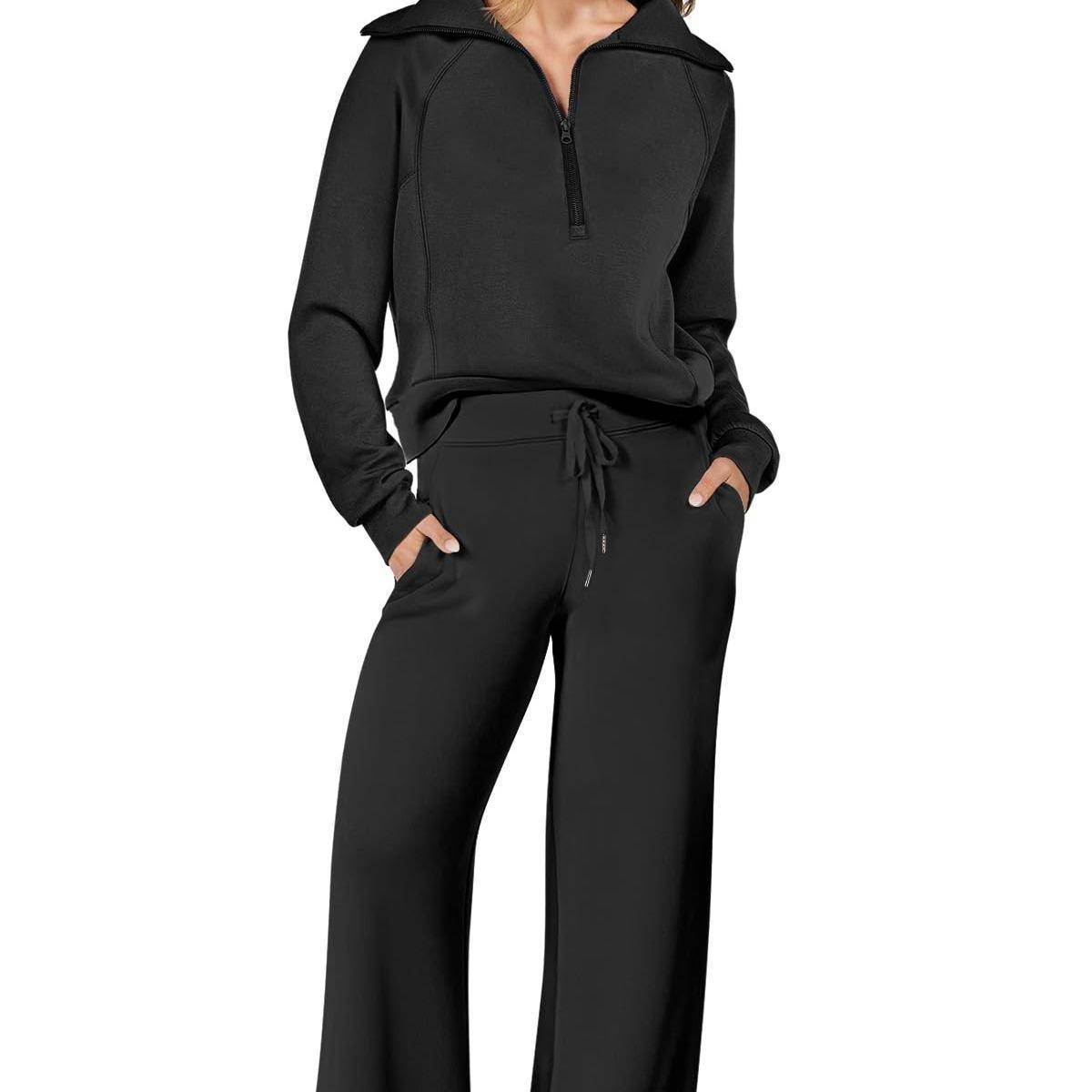 Sweat Suits Women Zip Up Hoodie Set Fall Casual Wear