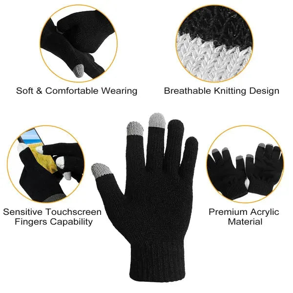 Unisex Winter Gloves Touch Screen Knit