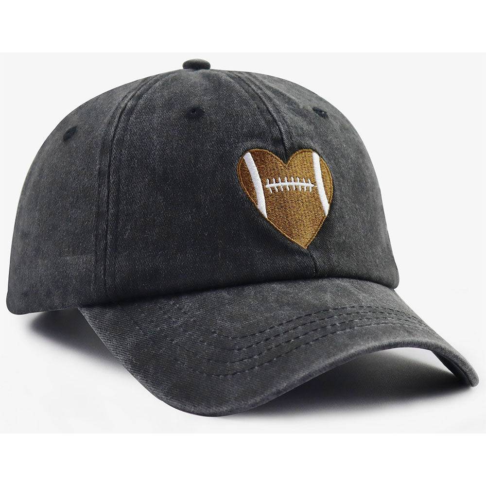 Football Heart Baseball Cap Adjustable Cotton Hat Unisex