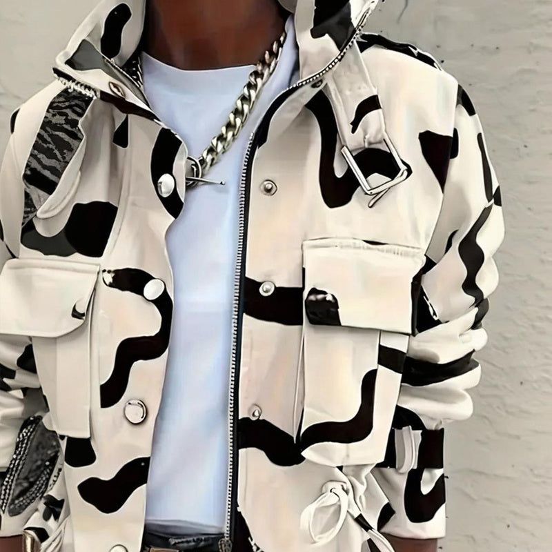 Womens Stand Collar Jacket With Dual Closure And Pockets