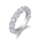 Round Moissanite Bezel Ring in S925 Silver Platinum Plated