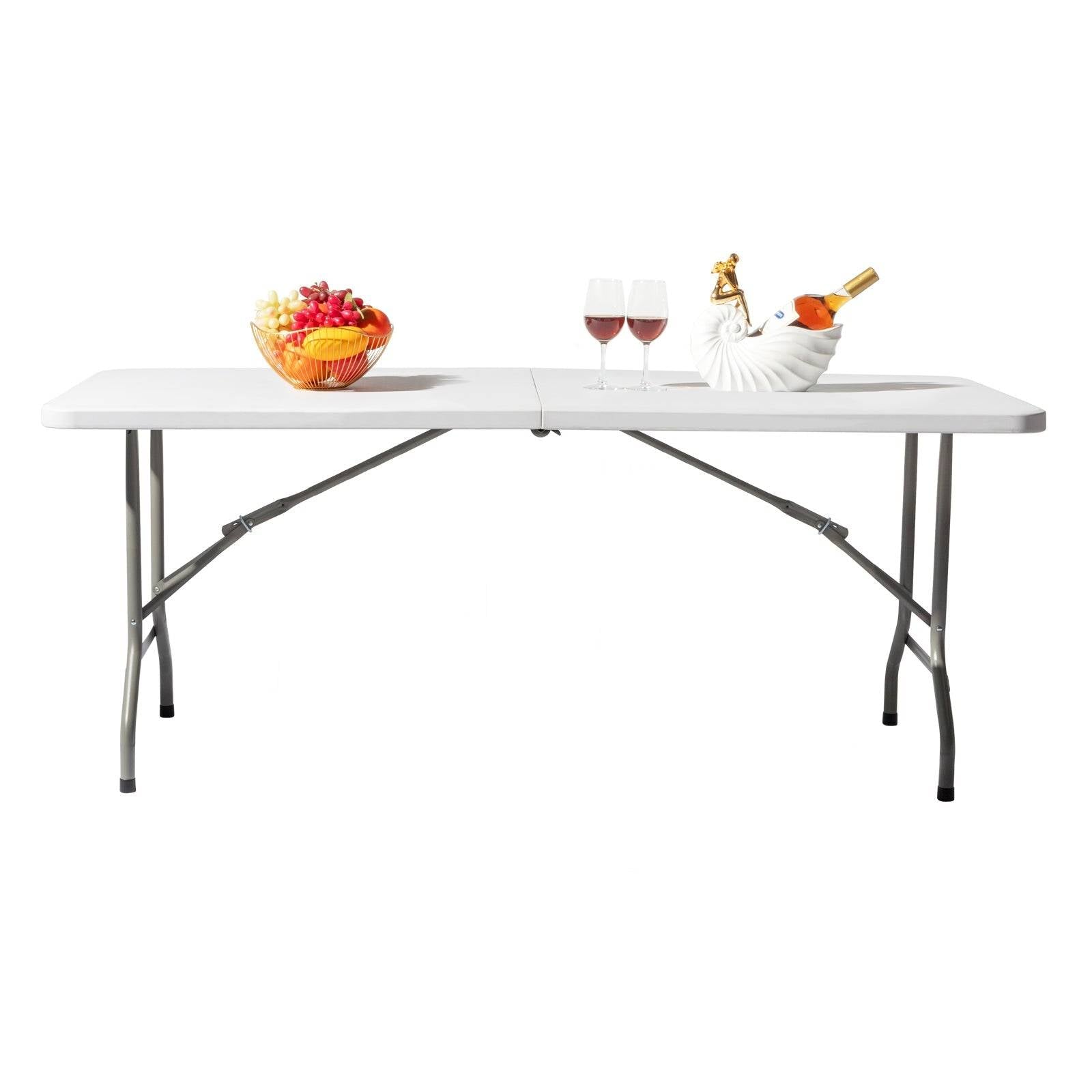 6FT Folding Table HDPE Portable Indoor Outdoor Use