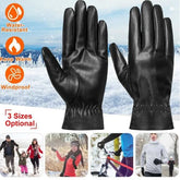 Unisex PU Leather Winter Gloves Warm and Windproof