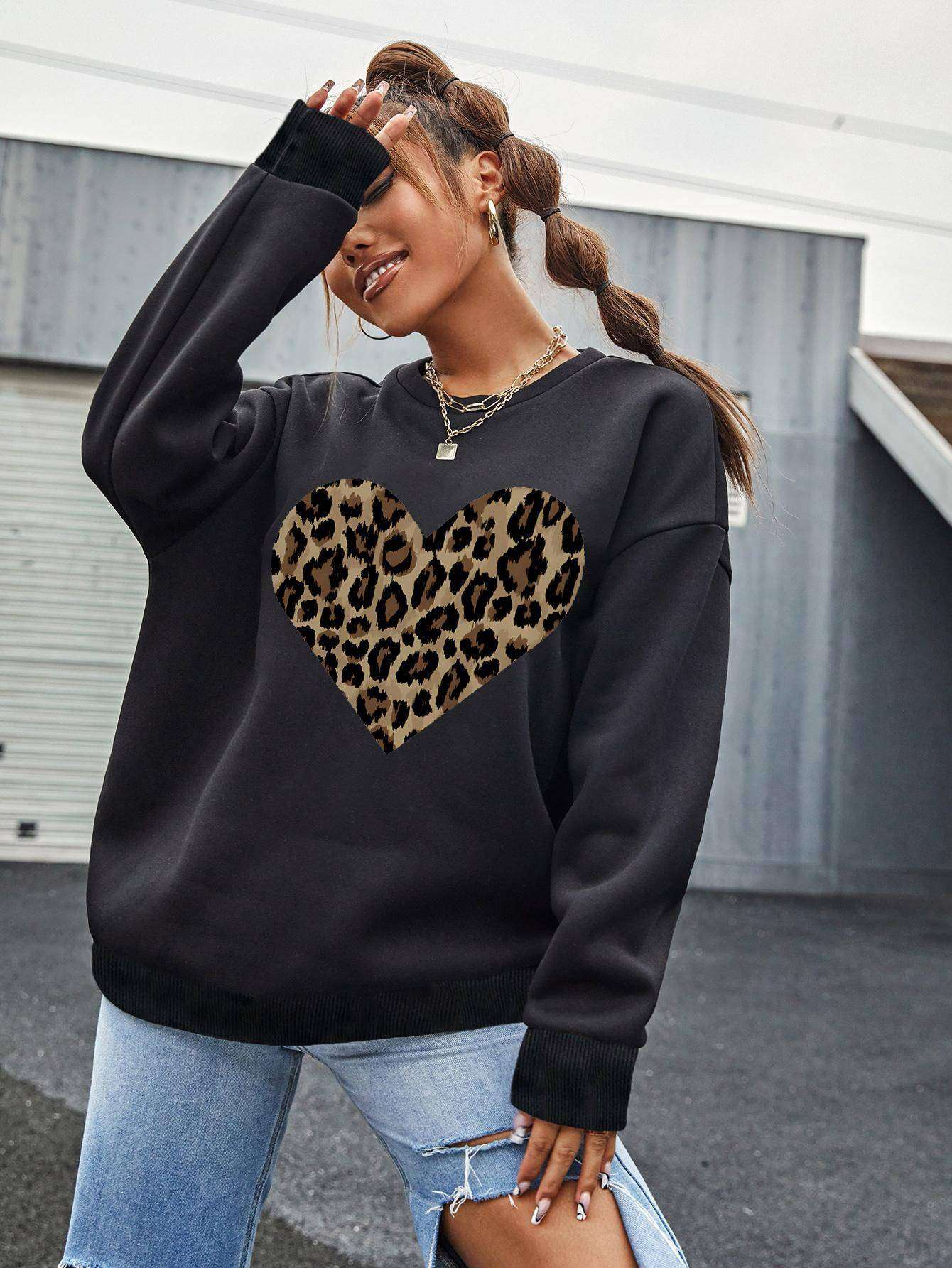 Women Sweatshirts Long Sleeve with Pockets Solid Fit