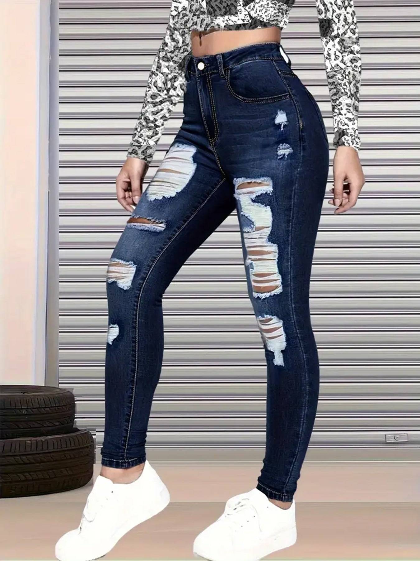 Women’s High Waisted Skinny Jeans with Hip Lifting Fit