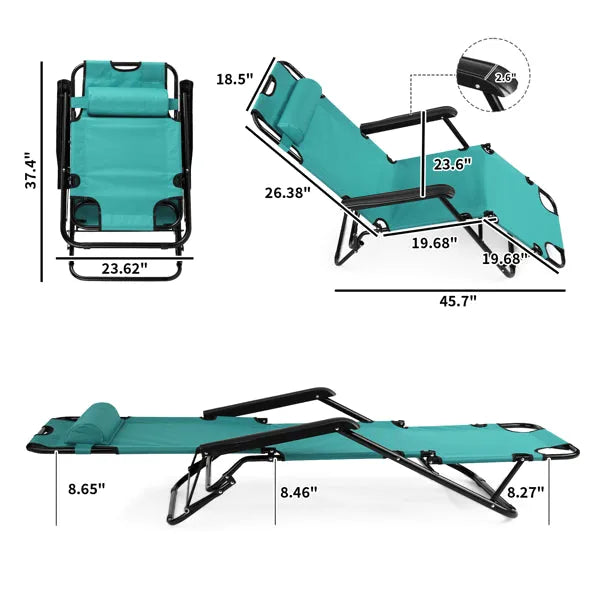 Portable Folding Chair Reclining Outdoor Adjustable Design