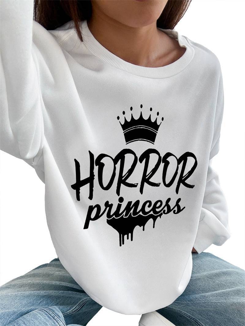 Womens Crewneck Sweatshirts With Pockets Casual Fit