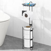 Freestanding Toilet Paper Holder With Storage Shelf