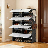8 Tier Stackable Shoe Rack Cabinet with Doors