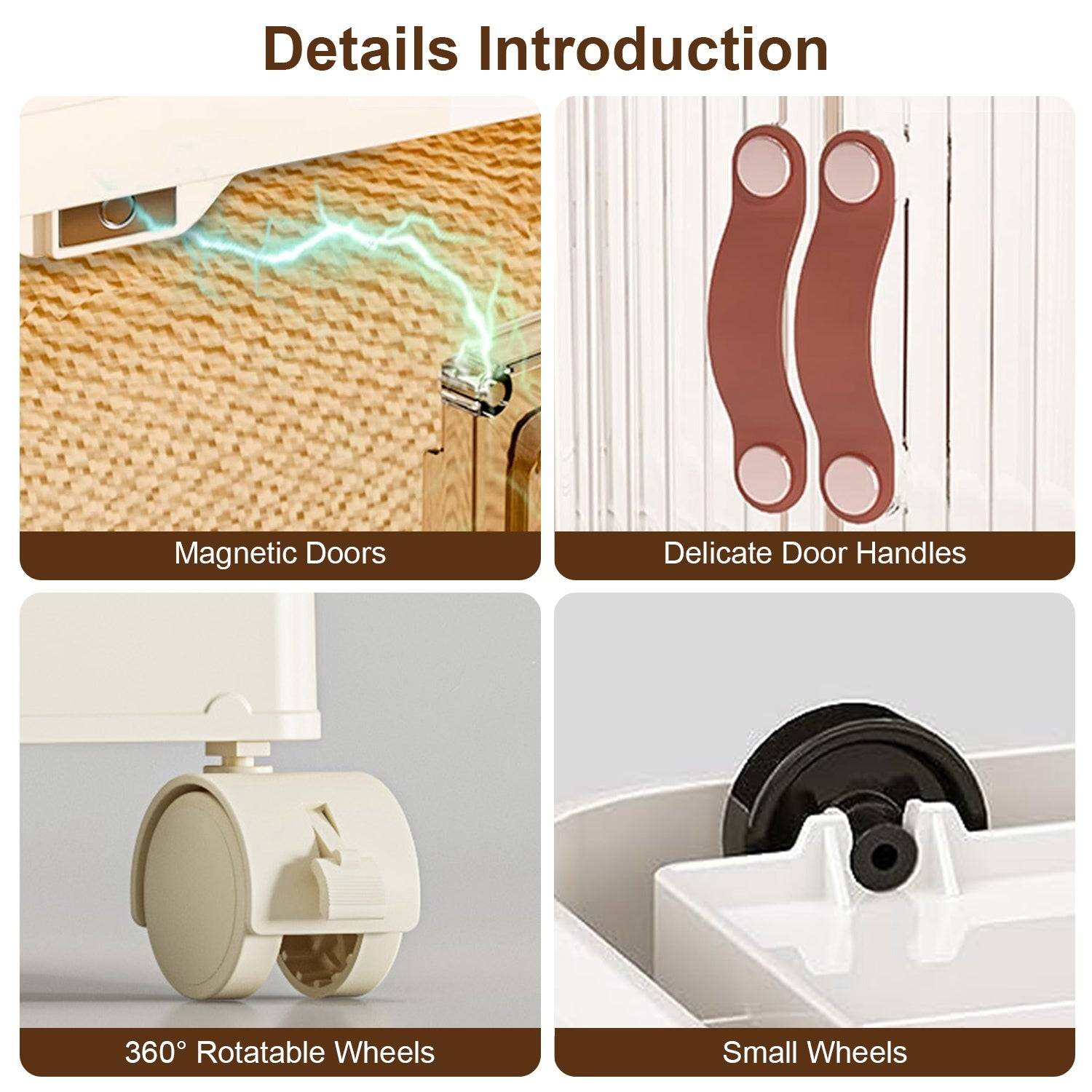 3Pcs Foldable Storage Bins with Lid and Wheels