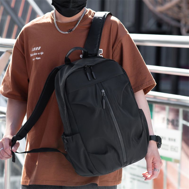 Mens PU Leather Casual Backpack with Large Capacity