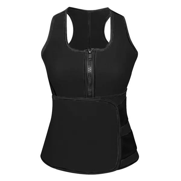 Adjustable Waist Trainer Vest with Zipper and Velcro