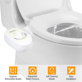 Non Electric Bidet Attachment with Retractable Nozzle