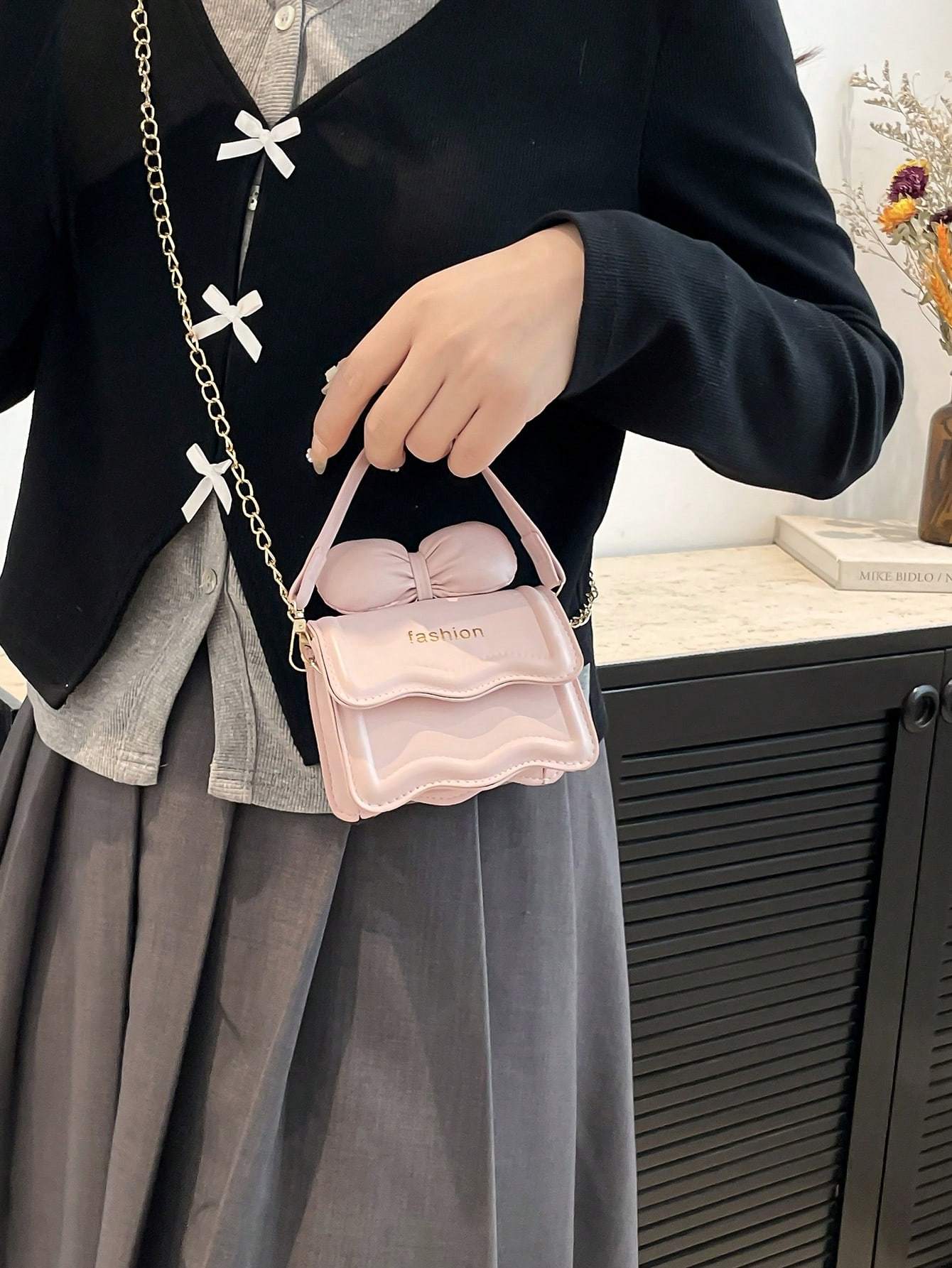 Mini Bag for Girls Bow Chain Crossbody Shoulder Purse