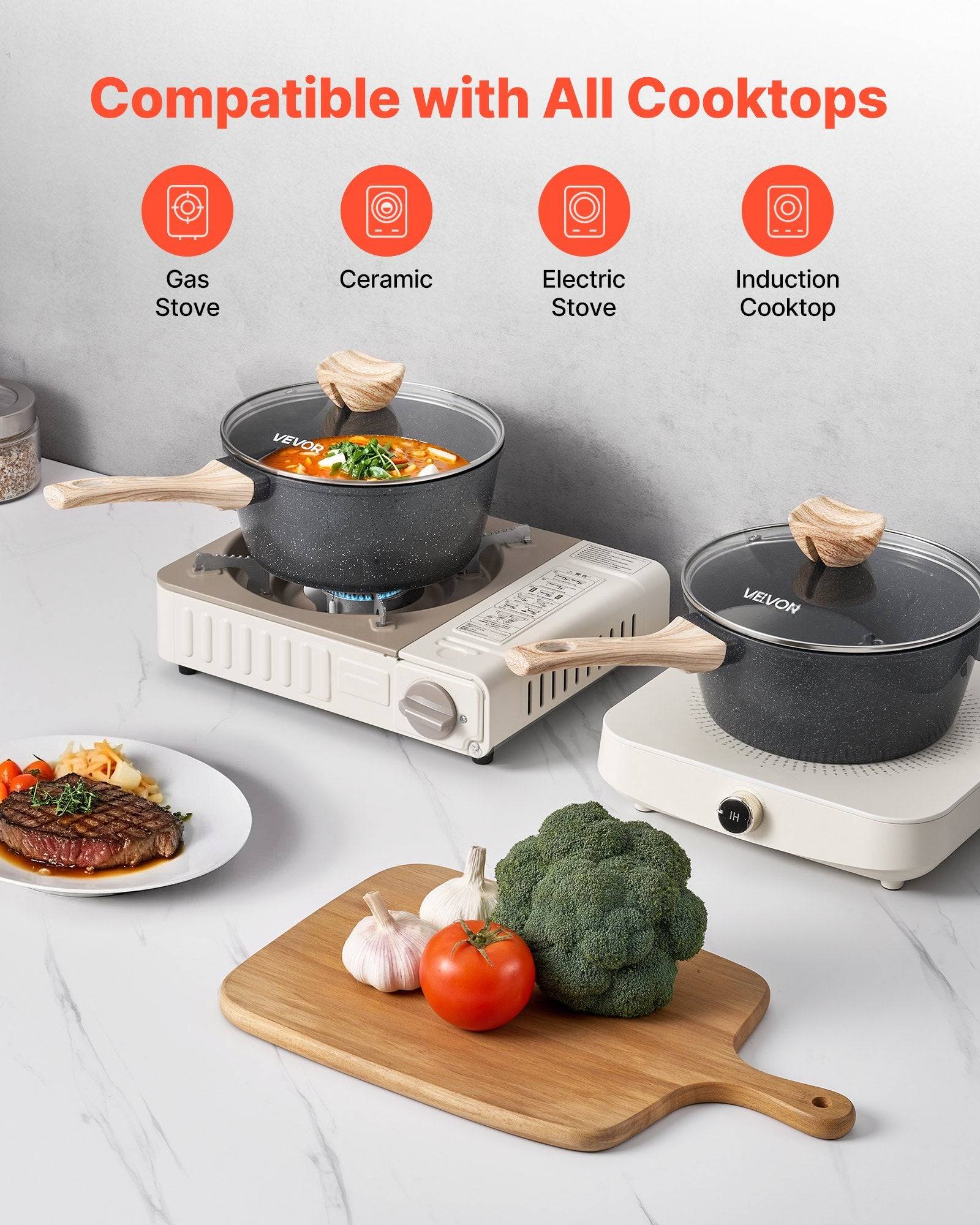 2.5 QT Nonstick Saucepan with Glass Lid