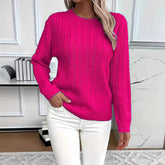 Classic Twist Sweater Round Neck Long Sleeve Pullover