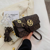 PU Flap Tote Bag Crossbody Letter Print Zipper Divider