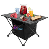 Foldable Camping Table With Storage Basket And Carry Bag