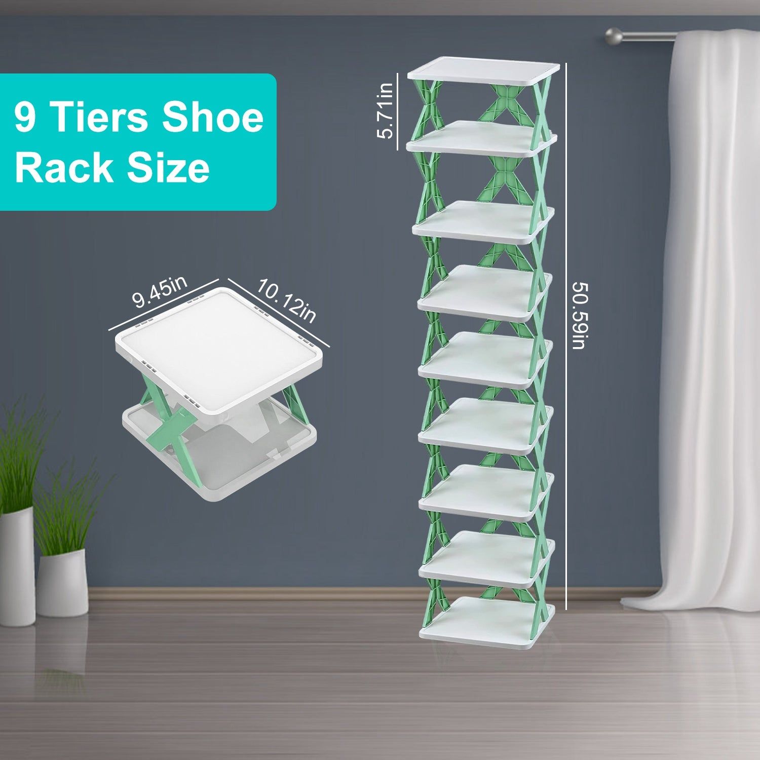 9 Tier Vertical Shoe Rack Organizer For Space Saving
