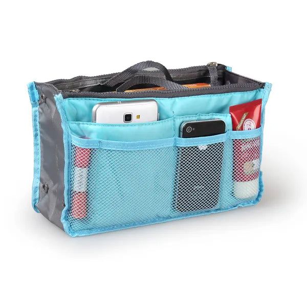 Nylon Handbag Organizer with Zipper Pockets