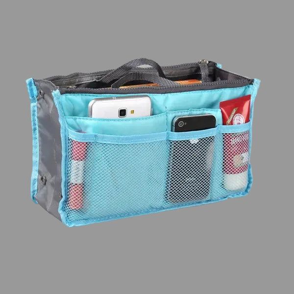 Nylon Handbag Organizer with Zipper Pockets