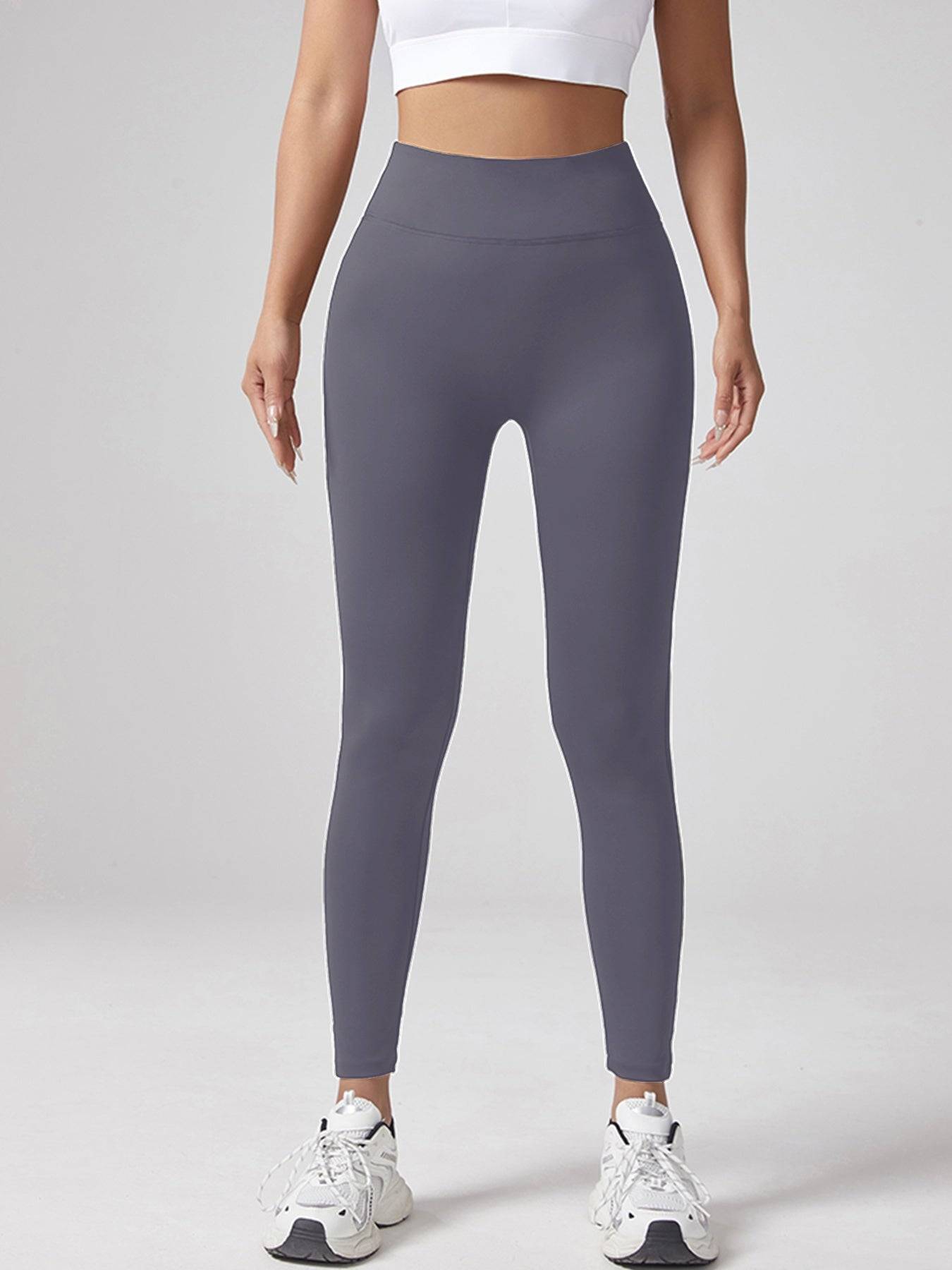 Hip Lifting Sports Leggins with Waist Pleated Design