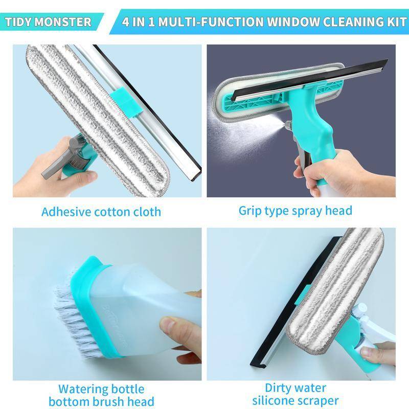 4 In 1 Cleaning Brush Multi Surface Scrubber Tool