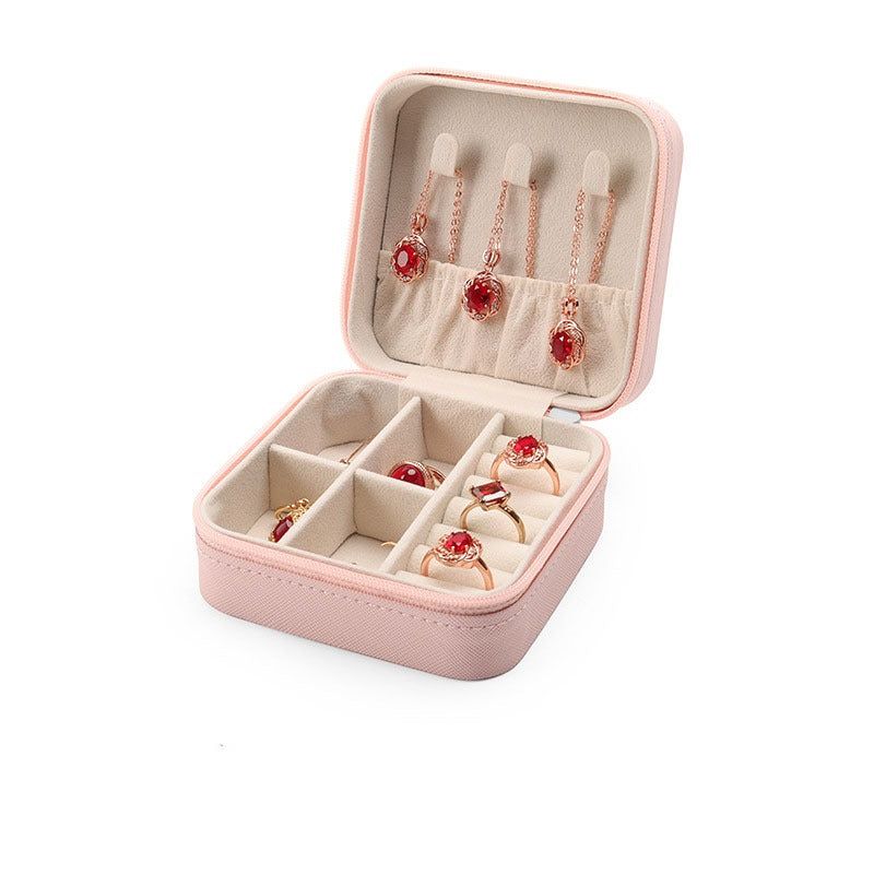 Jewelry Organizer Box For Rings And Earrings Pink Case