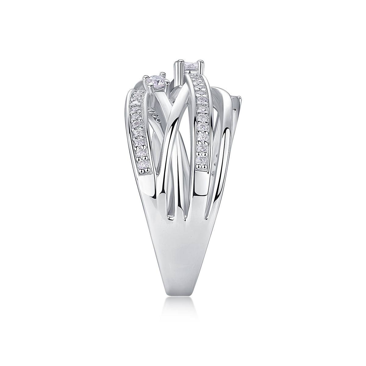 S925 Silver Moissanite Ring Elegant Classic Design