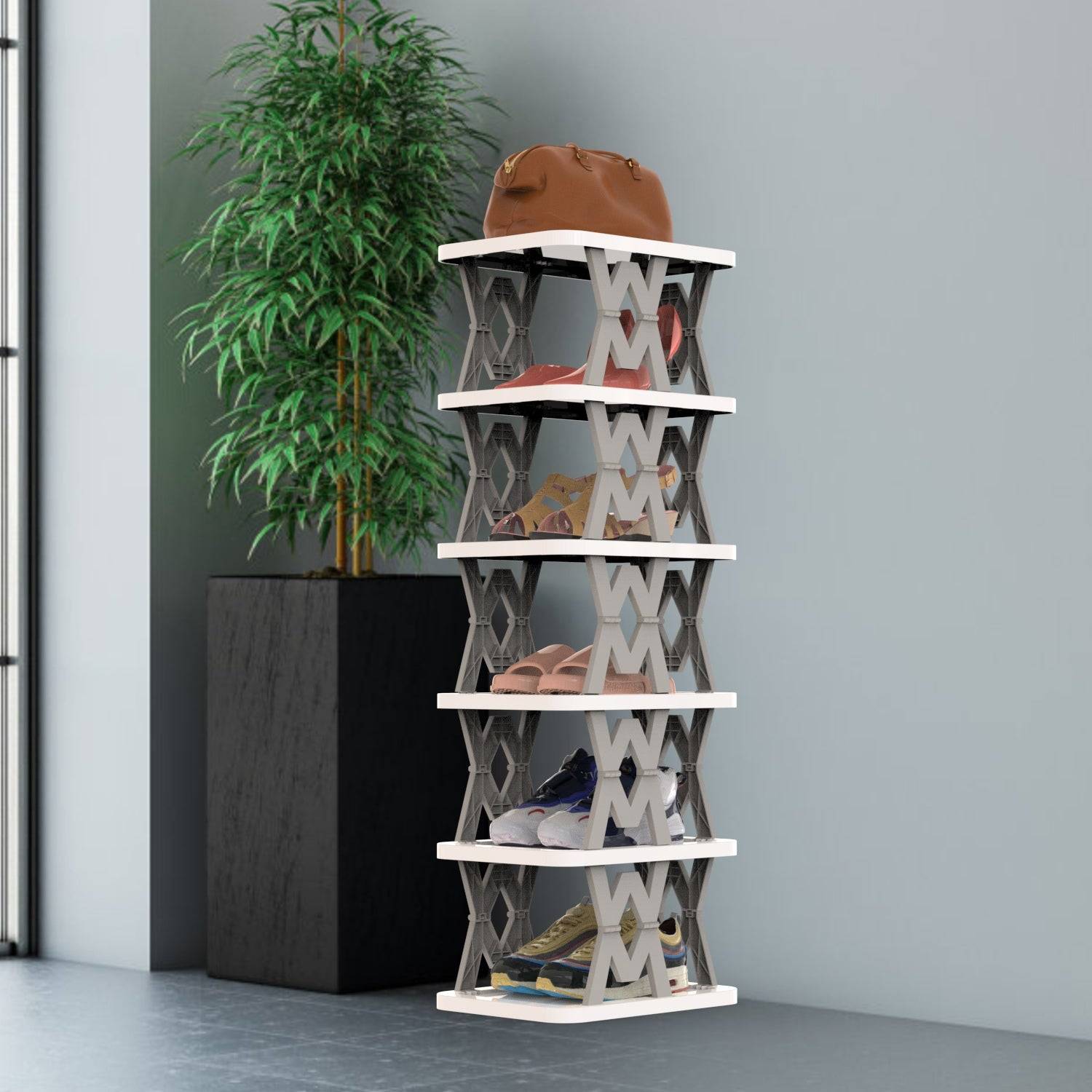 Foldable Vertical Shoe Rack for Small Spaces
