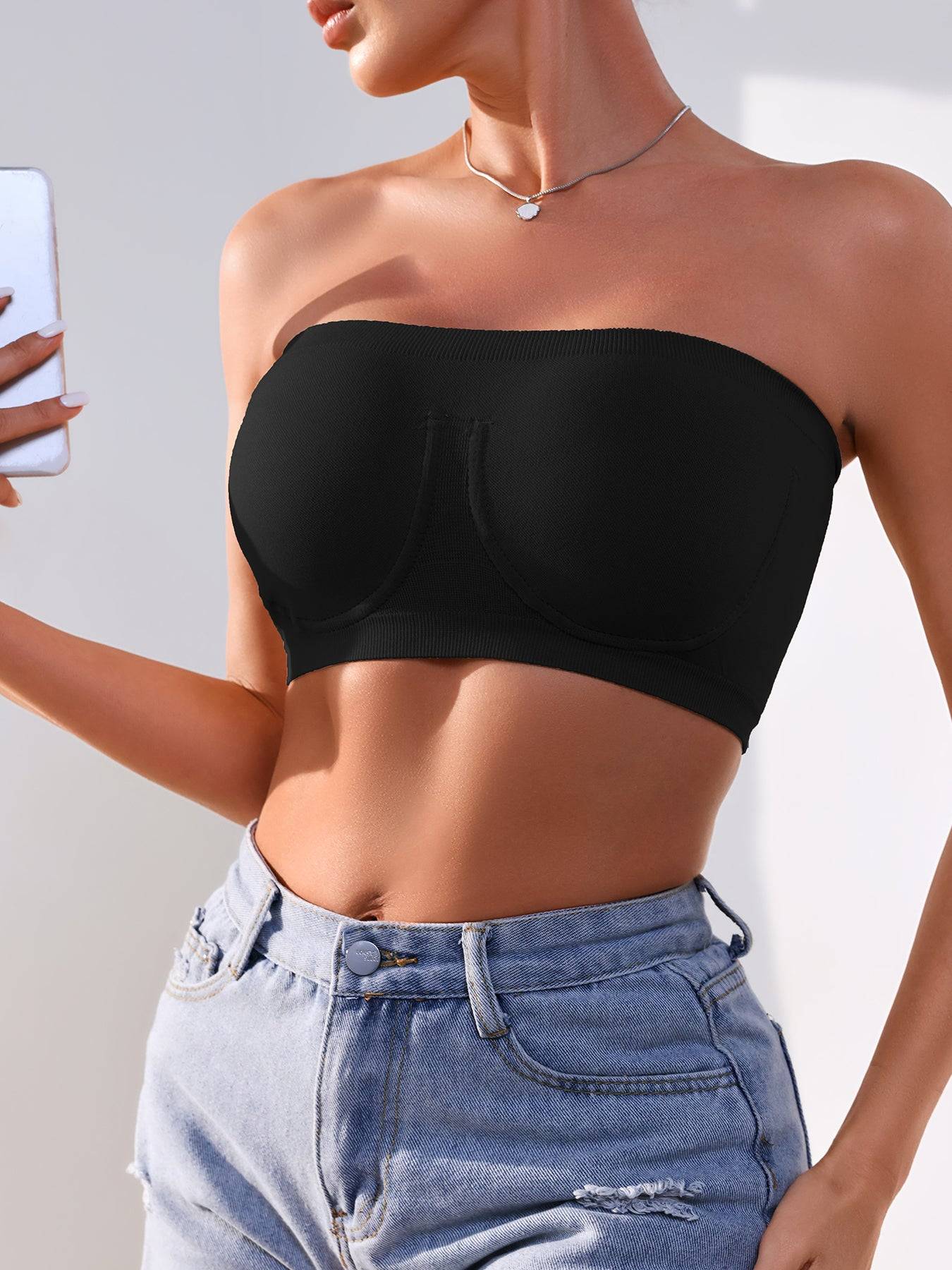 3PCS Strapless Seamless Bandeau Bras Set