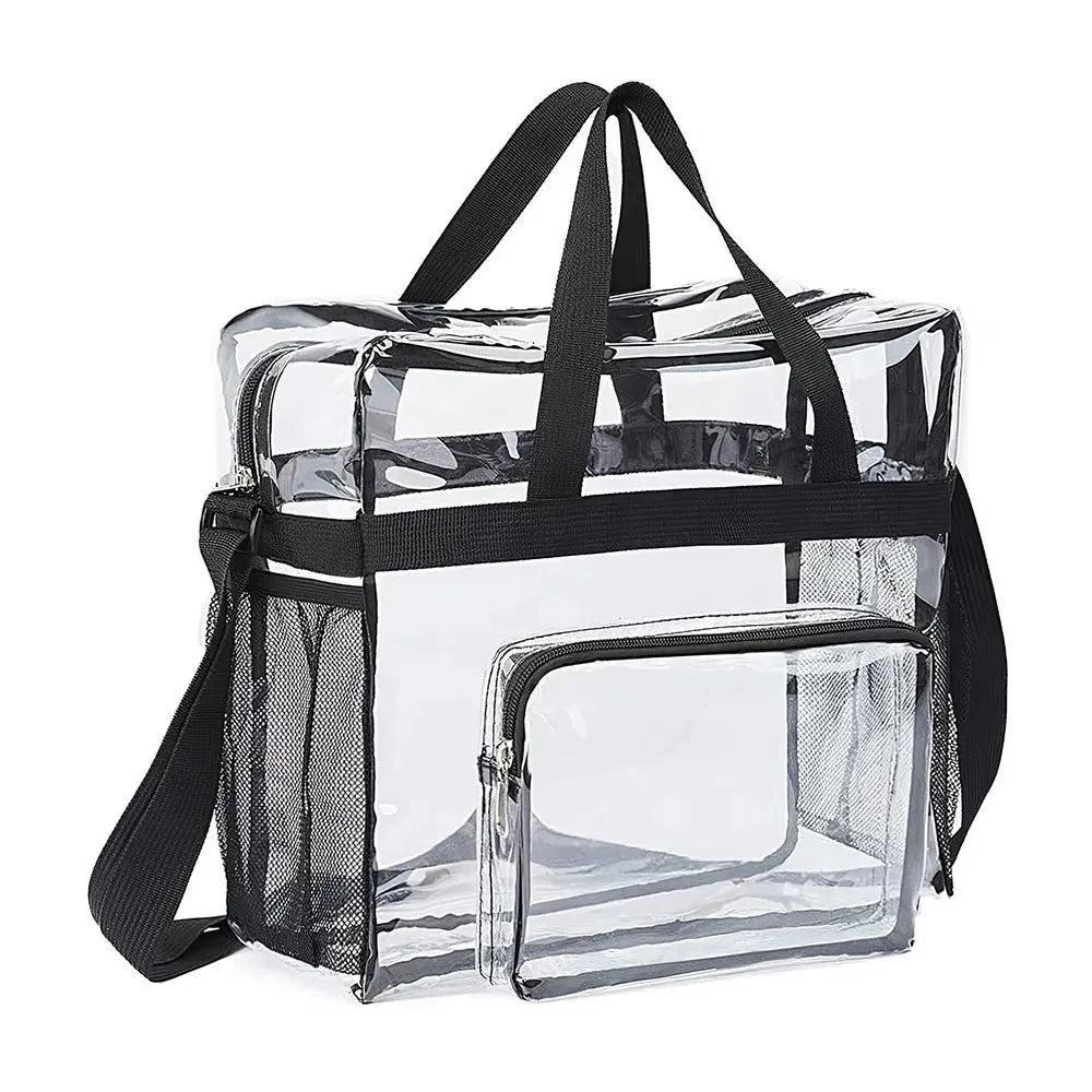 Clear Tote Bag Stadium Approved With 4 Pockets And Strap