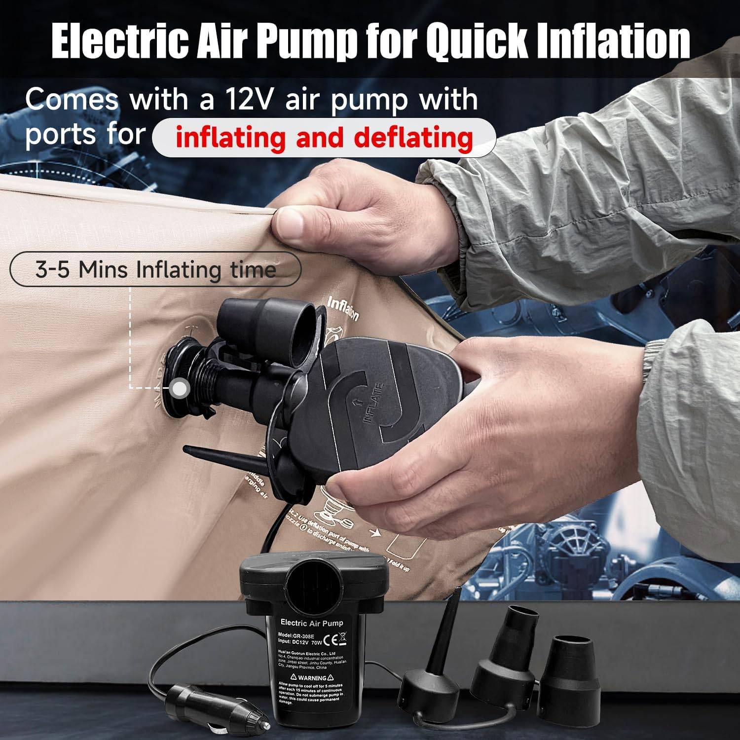 Inflatable Car Mattress For SUV And Truck With Pump